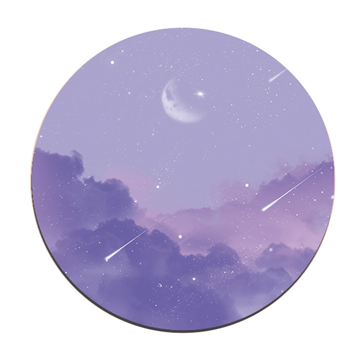 Подложка за мишка, BGHYHYHI, кръгла, многоцветна, 25x25см, гумена