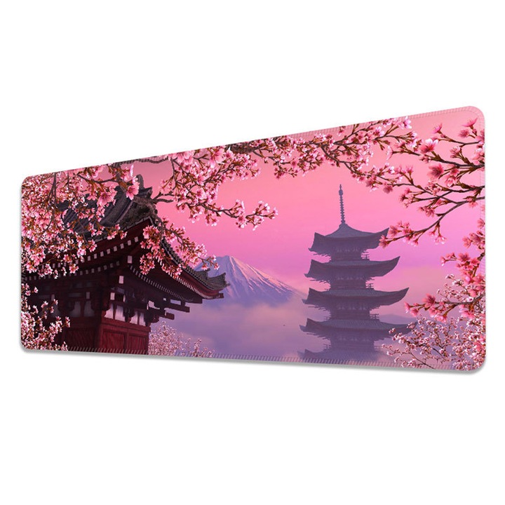 Mousepad extins Zeaicos 30x80x3cm, pentru birou, negru, cu baza antiderapanta