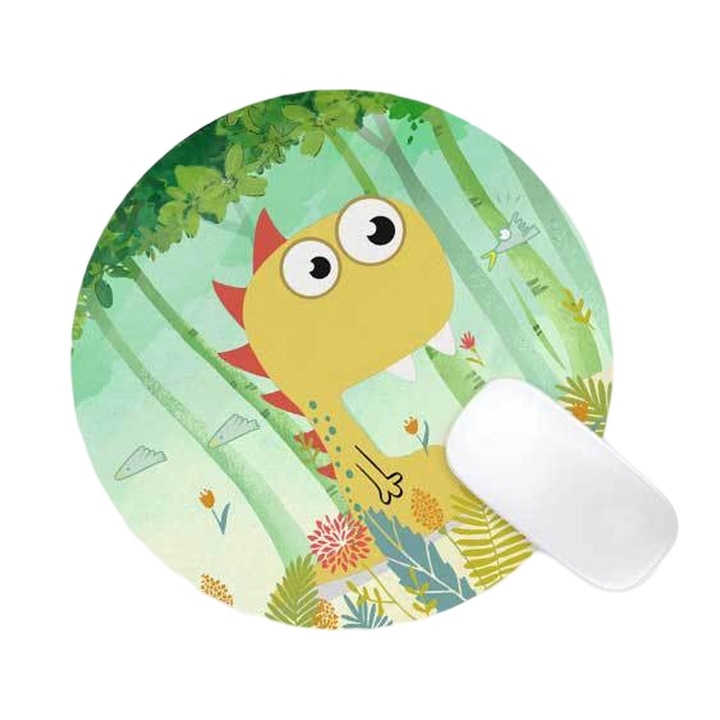 Mouse Pad Rotund Zeaicos, Design Amuzant, Suprafata Neteda, Baza din Cauciuc Antiderapant, 20x20cm