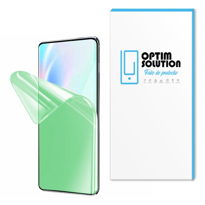 Folie Anti Green Ray pentru Apple iPhone 16 Pro, Optim Solution, Silicon Hydrogel Regenerabil, Flexible Hydro-Crystal, Anti Lumina Verde, Relaxed Eyes, Instalare usoara