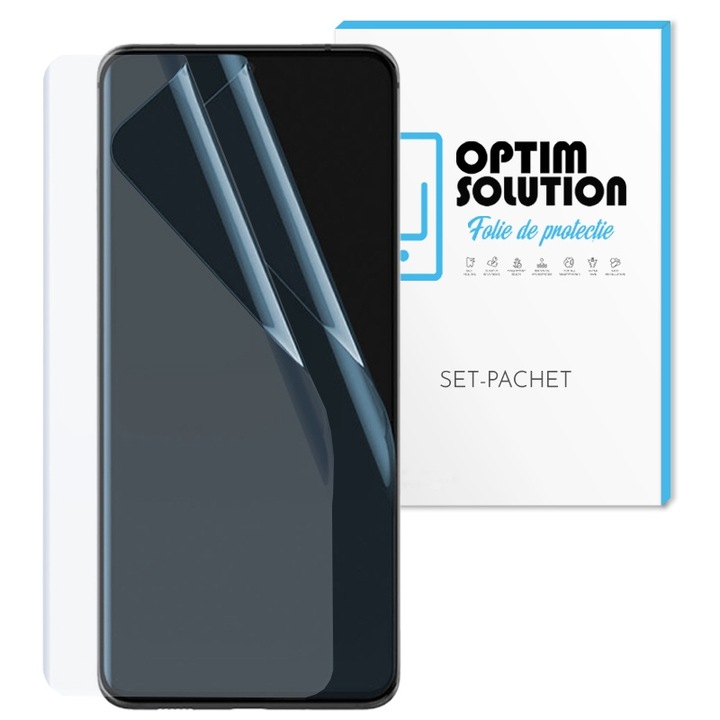 Set 2 x Folie silicon Case-Friendly Clear pentru Apple iPhone 16 Pro, Hydrogel Regenerabil, Flexible Hydro-Crystal, Full Glue, Instalare usoara, Potrivita cu Orice Husa de protectie, Ecran Securizat, Transparent