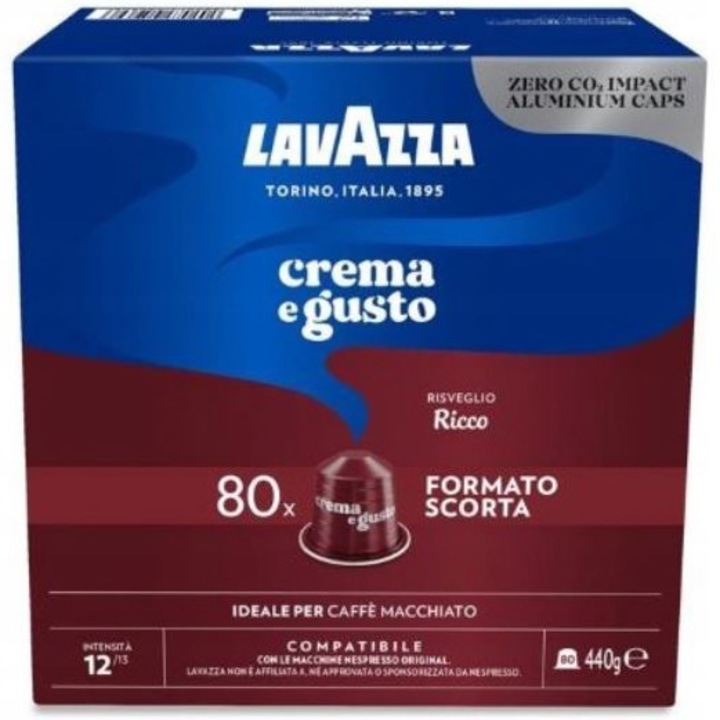 Кафе капсули Lavazza Crema e Gusto Ricco, Съвместими с Nespresso, 80 x 5,5 гр