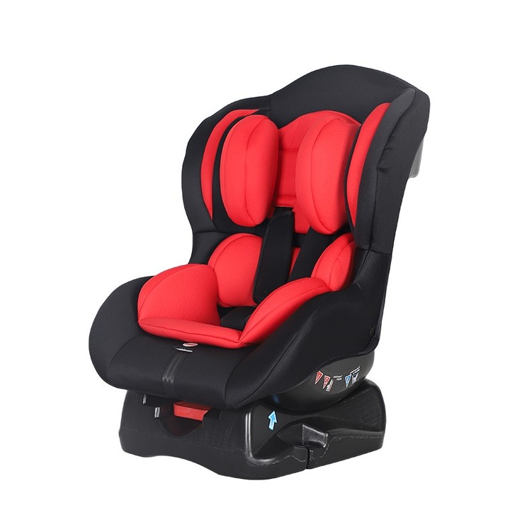 Scaun Auto 2 in 1 pentru copii NOVOKIDS™ Safety 2000, Transformabil in inaltator auto, 0-18 kg, Omologare R129 i-Size, Spatar detasabil, Sistem de prindere in centura de siguranta, Husa detasabila, Rosu