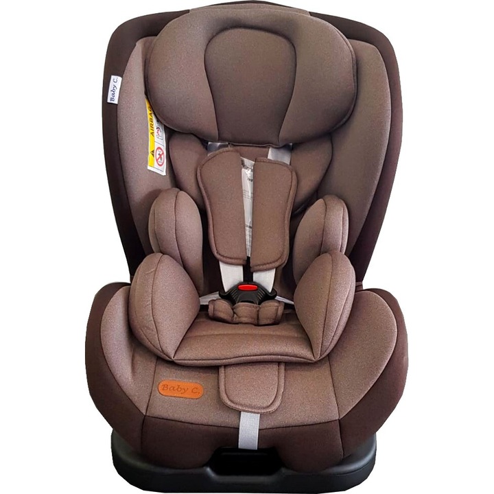 Baby Care biztonsági ülés autósülés, autós héjává alakítható, R-129 i-Size jóváhagyás, 0-18 kg, 4 fokozatban állítható háttámla, Biztonsági övrögzítés, Levehető huzat, Barna