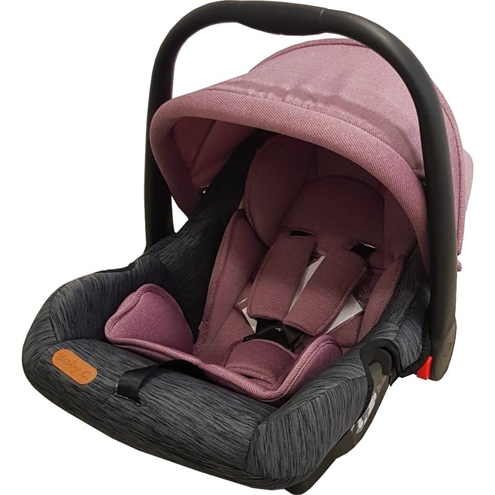 Столче за кола за бебета Baby Care™ PRO, Кошница за кола, Регулируема дръжка, R-129 i-Size одобрение, Система за закопчаване в предпазния колан, Макс. 13 килограма, Лилаво със сиво