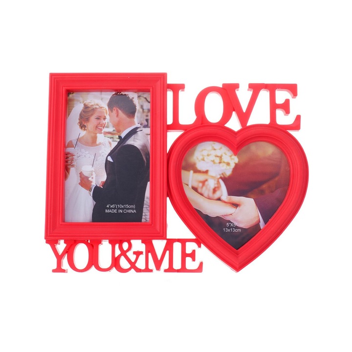 Rama foto colaj rosie LOVE YOU&ME 2 poze, Createur 27 x 21 cm