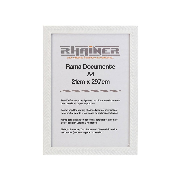 Rama foto Leon alb texturat A4