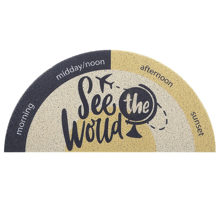 QttvbTna szőnyeg, félkör, csúszásmentes, PVC, 45x90cm