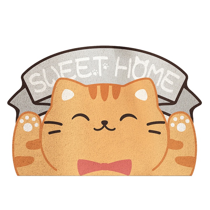 QttvbTna bejárati szőnyeg, PVC, macska modell, PVC, 45x75 cm