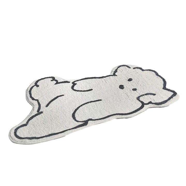 Bolyhos szőnyeg, 50x120cm, fehér, szett 1 db