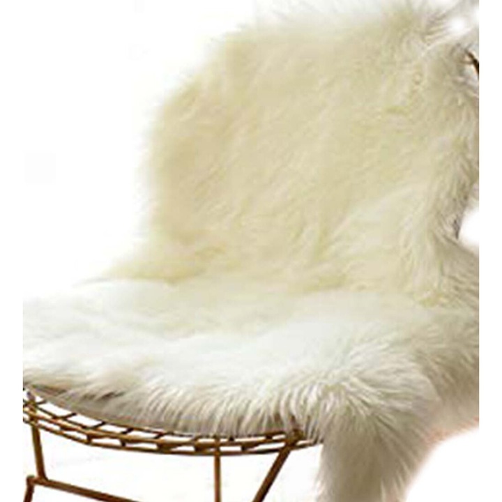 Műszőrme szőnyeg, 60 x 90 cm, fehér