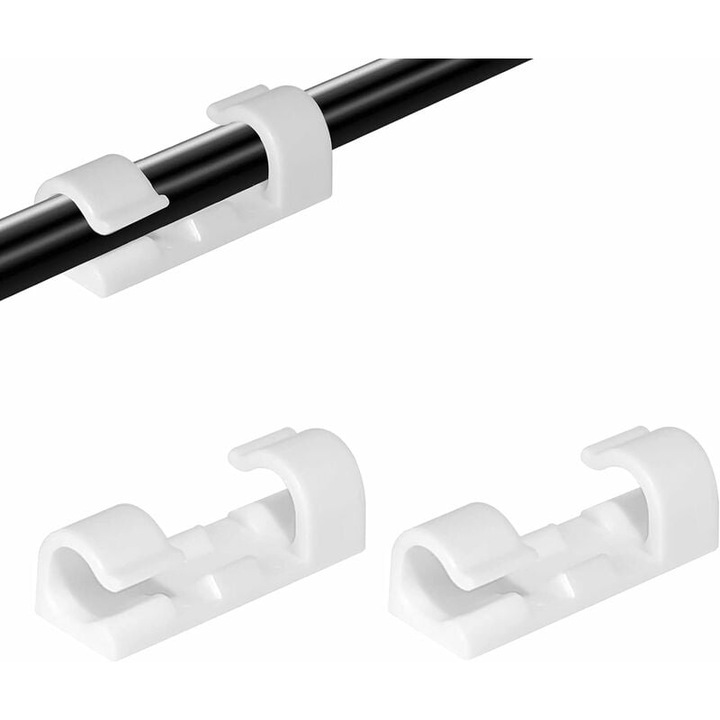 Самозалепващи се кабелни скоби, органайзер за управление на кабели за стена, кола, компютър, Ethernet кабели, компактен дизайн, 3M силно лепило, екологичен PA66, идеален за домашен офис, пакет от 50 броя