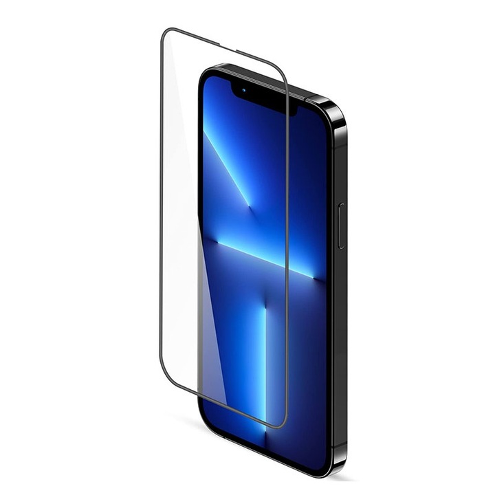 Sapphire Glass Extra Hard 5D üvegfólia, kompatibilis Apple iPhone 16 Pro Max, Asahi Secure Glass, teljes védelem, teljes ragasztó, Premium Protection Tech, fekete