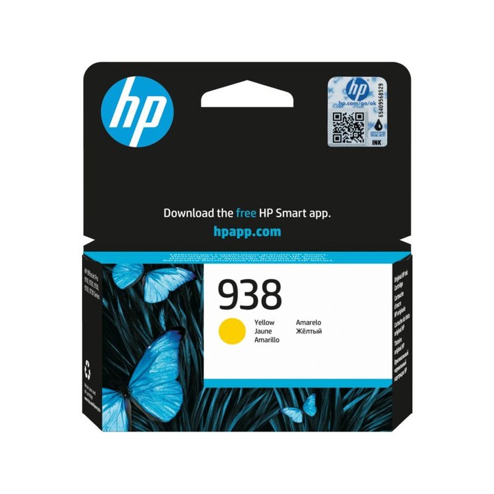 HP 4S6X7PE (938) Yellow tintapatron, 245202, Patron