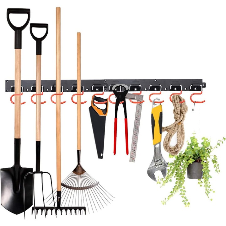 Органайзер за инструменти за гараж, Enforose, регулируема система за съхранение, противоплъзгащи куки, издръжлив дизайн, водоустойчив