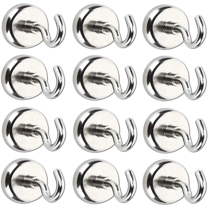 Carlige magnetice cu magneti puternici din neodim, acoperirea rezistenta la rugina asigura longevitatea in orice mediu