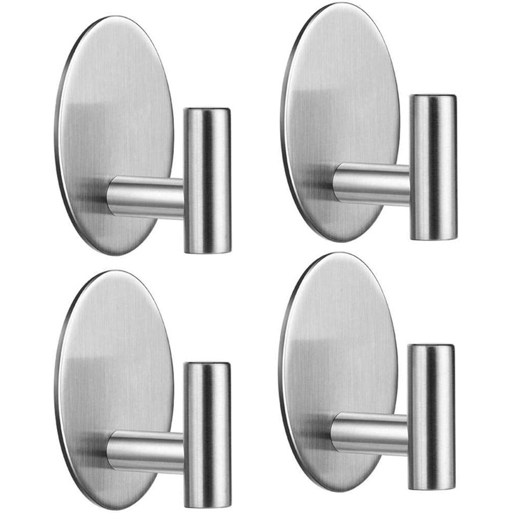 Carlige adezive, Enforose, inox, argintiu