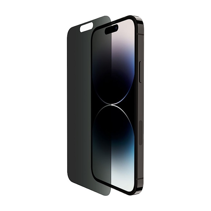 Teljes burkolatú, rendkívül erős adatvédelmi 5D üvegfólia, kompatibilis Apple iPhone 16 Pro Max, Asahi Secure Glass, teljes védelem, teljes ragasztó, Premium Protection Tech, fekete