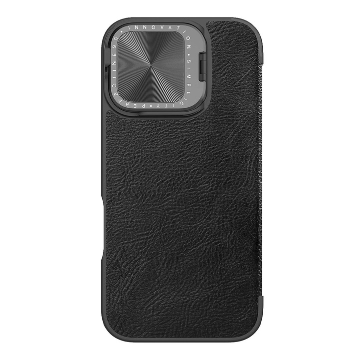 Husa pentru iPhone 16 - Nillkin Qin Prop Leather Case - Black