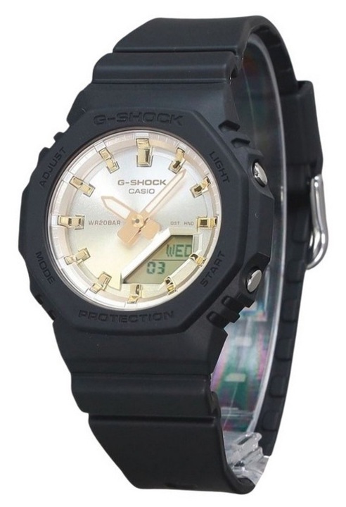 Ceas Casio G-Shock Sunset Glow, Analog Digital, Rezistent la Apa 200m, Carcasa Bio-Resina, Cadran Auriu, 40.2x11.2mm