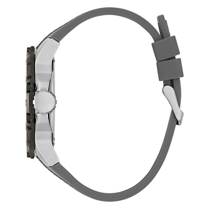 Мъжки часовник Guess CONTENDER, кварц, сива силиконова каишка, водоустойчивост 5 ATM, 46 мм