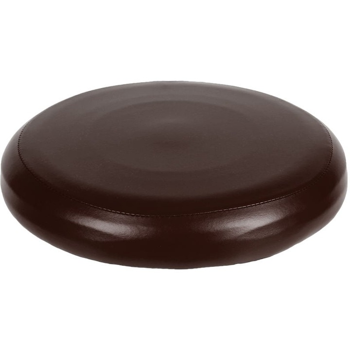 Husa extensibila pentru scaun rotund, piele PU, elastica, maro cafeniu
