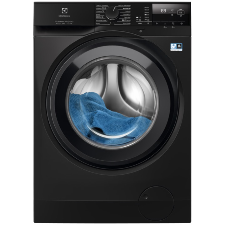 Пералня със сушилня Electrolux EW7W2492, Пране 9 кг, Сушене 5 кг, 1400 об/мин, Клас D, Инверторен мотор, LCD, SteamCare, TimeManager, Тъмно сребристо