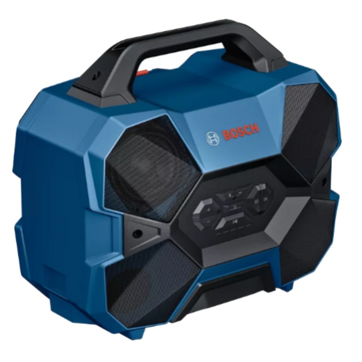 Boxa portabila BOSCH Professional GPB 18V-6 C, 12/18 V, IP54, conexiune Bluetooth/USB/Multi-Speaker Sound, fara acumulator, fara incarcator