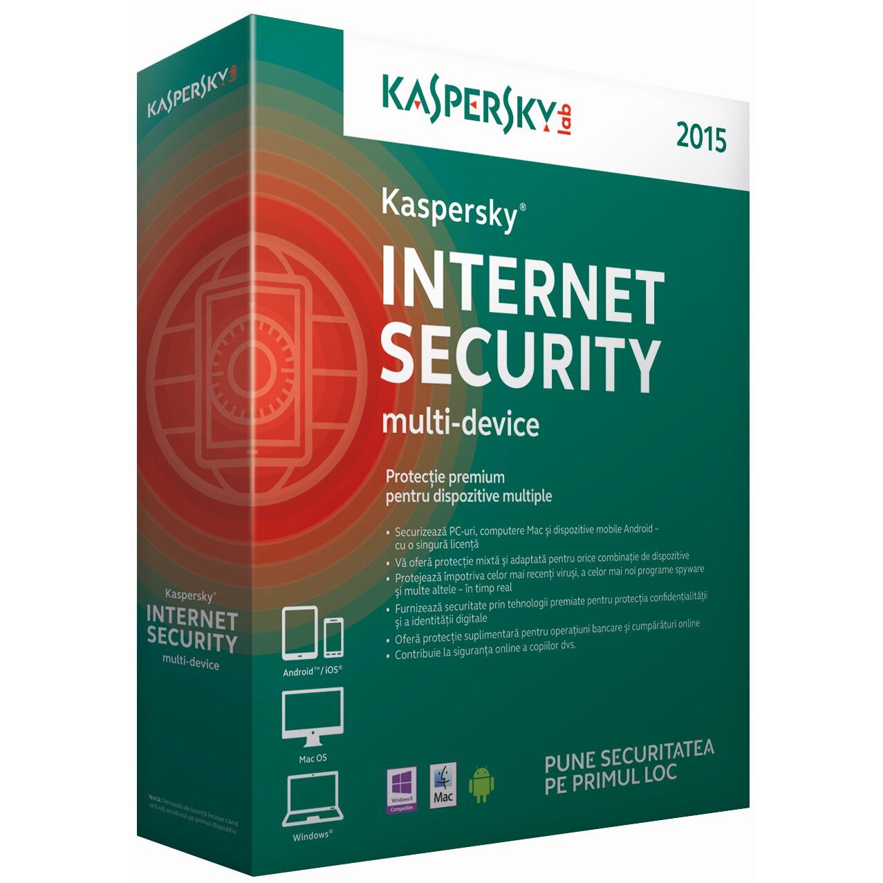 Concession hardware pattern Kaspersky Internet Security 2015 Retail Renewal, 1 utilizator, 1 an -  eMAG.ro
