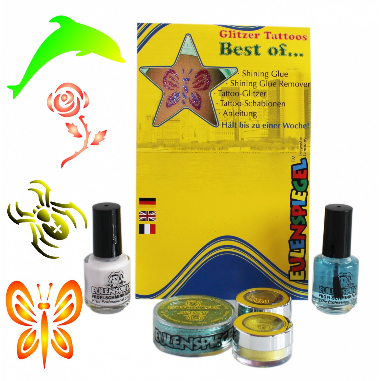Set tatuaje temporare germane (glitter tattoos) Best Of, Eulenspiegel