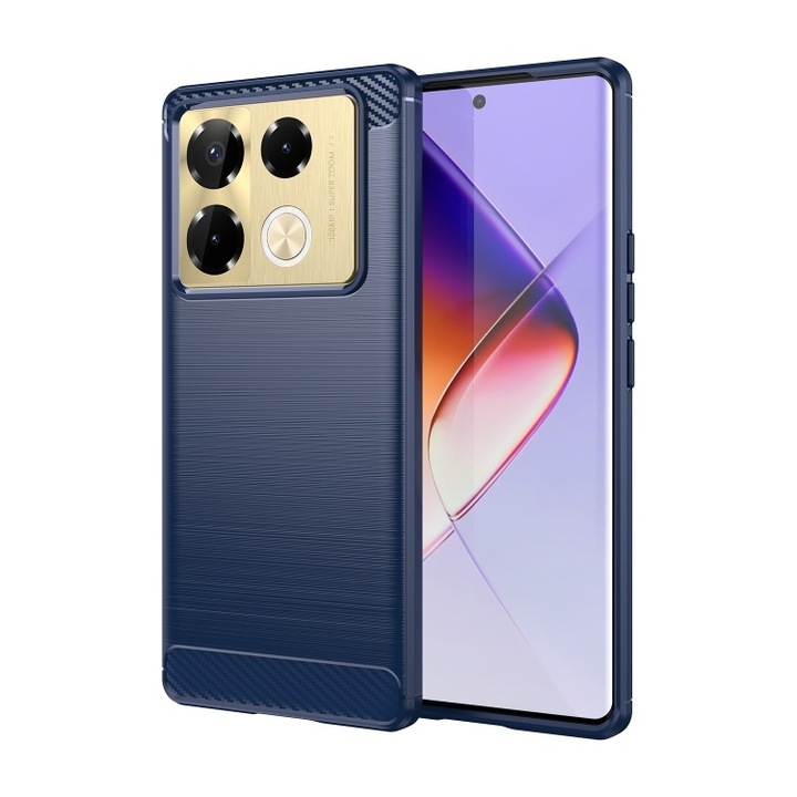Кейс за Infinix Note 40 Pro+ - Techsuit Carbon Silicone - Син