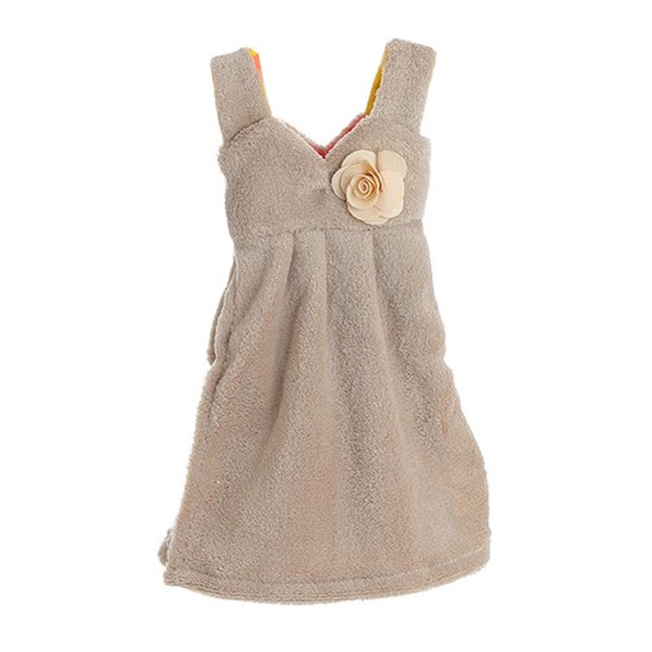 Jormftte kéztörlő, édes szoknyás modell, korall polár, nedvszívó, világos kávé színű, szett.