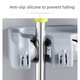 Suport multifunctional pentru mopuri si maturi, Gigicial, plastic, cu drenaj, 30 x 10 x 5 cm, argintiu