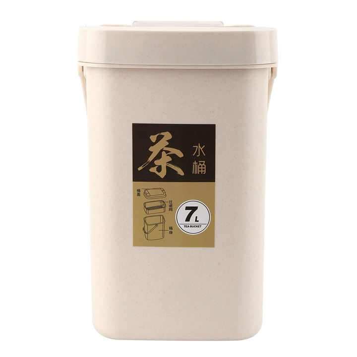 Galeata de plastic cu filtru pentru reziduuri de ceai, Mmgoqqt, design portabil, usor de curatat, 30x25cm