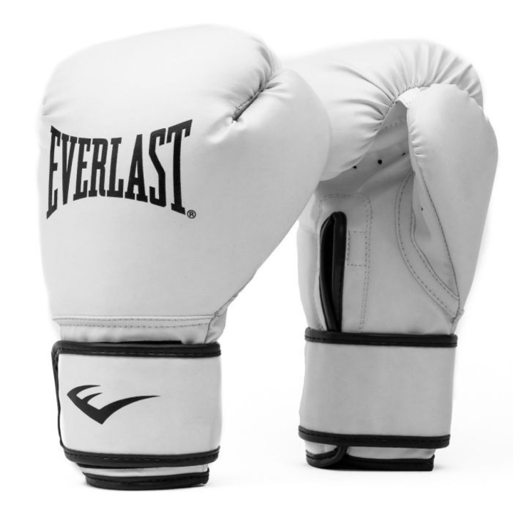 Manusi box de antrenament Everlast Core 2, marime L/XL, alb/negru