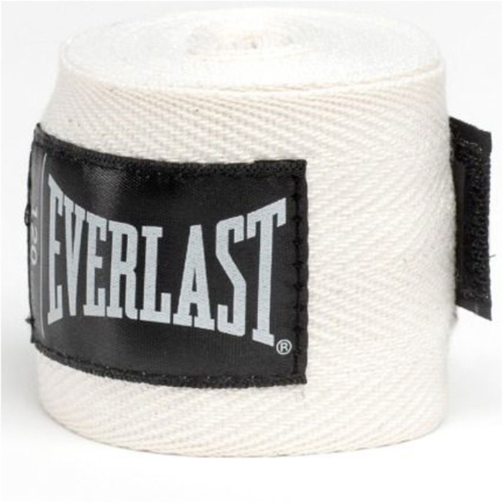 Bandaj de mana Everlast Core, 305 cm, alb