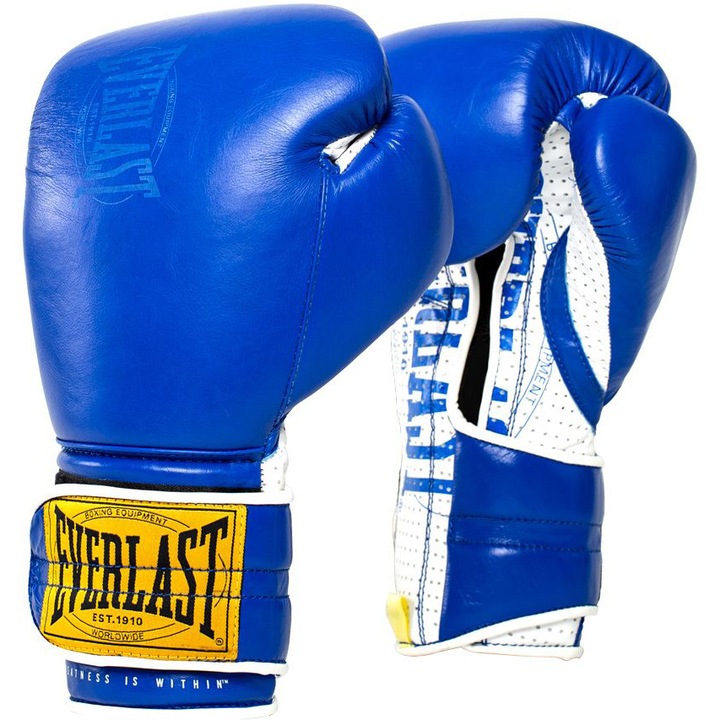 Manusi box Everlast 1910 Sparring Hook&Loop, 12 OZ, albastru