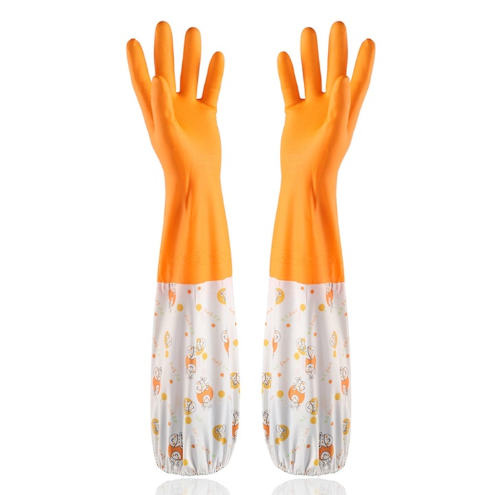 Konyhai kesztyű, Mmgoqqt, hosszú, vastag, narancssárga