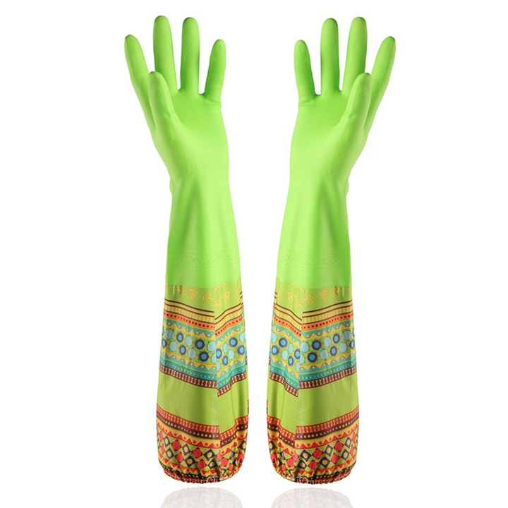 Mmgoqqt konyhai kesztyű, hosszú, vastag, magas hőmérsékletnek ellenálló, PVC, többszínű