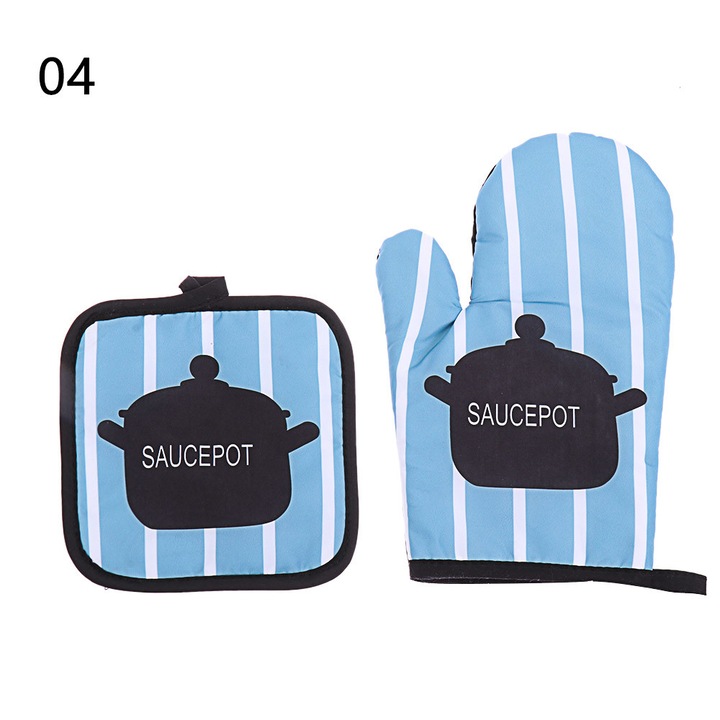 Mmgoqqt konyhakesztyű, 3D minta macskamancsokkal, hőálló, 30x13cm, többszínű