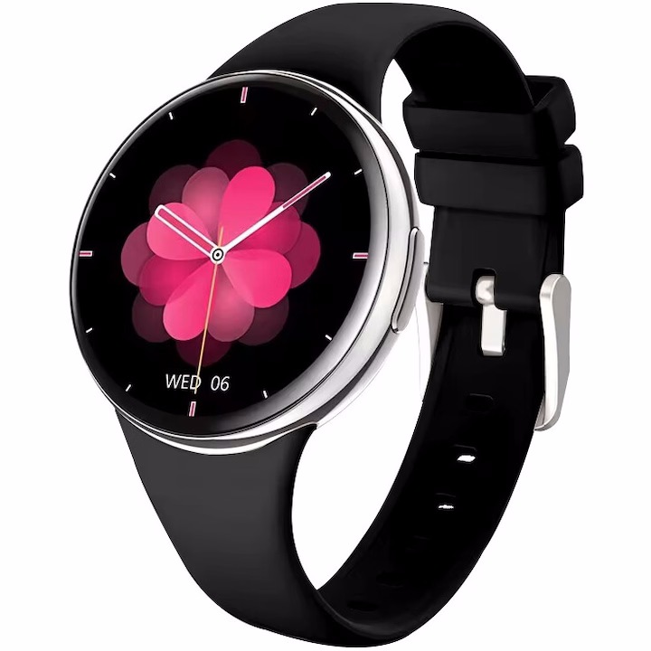 Smartwach idealSTORE UltraTHIN, AMOLED, Ultra Subtire, Notificari apeluri, Monitorizare Fitness, Somn, Sedentarism, Ecran Personalizat, Ritm Cardiac si Oxigen, Notificari Aplicatii Sociale, Culoare Black