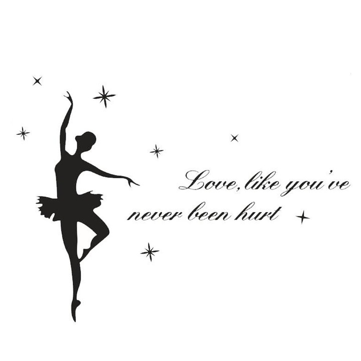 Fali matrica gyerekszobába, Mmgoqqt, balett, angol idézet, 30x45cm