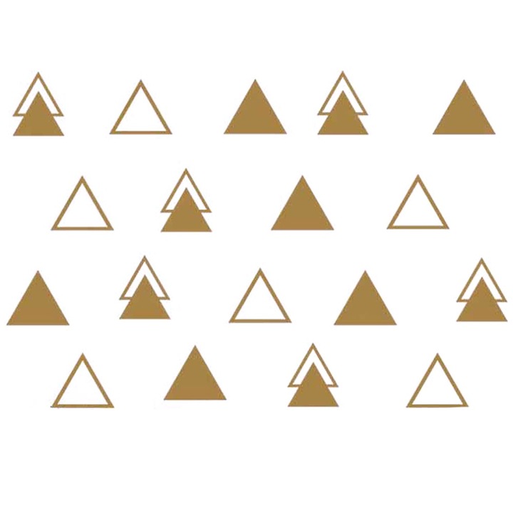 Fali matrica, háromszög, Mmgoqqt, arany, szett, PVC, belső dekorációhoz