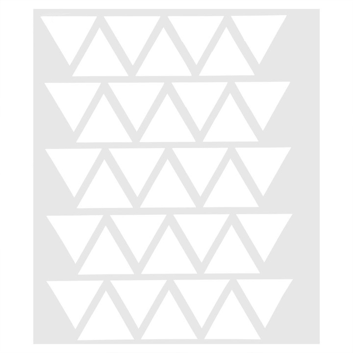 35 db-os háromszög alakú falmatrica készlet, Mmgoqqt, PVC, fehér, 3 cm