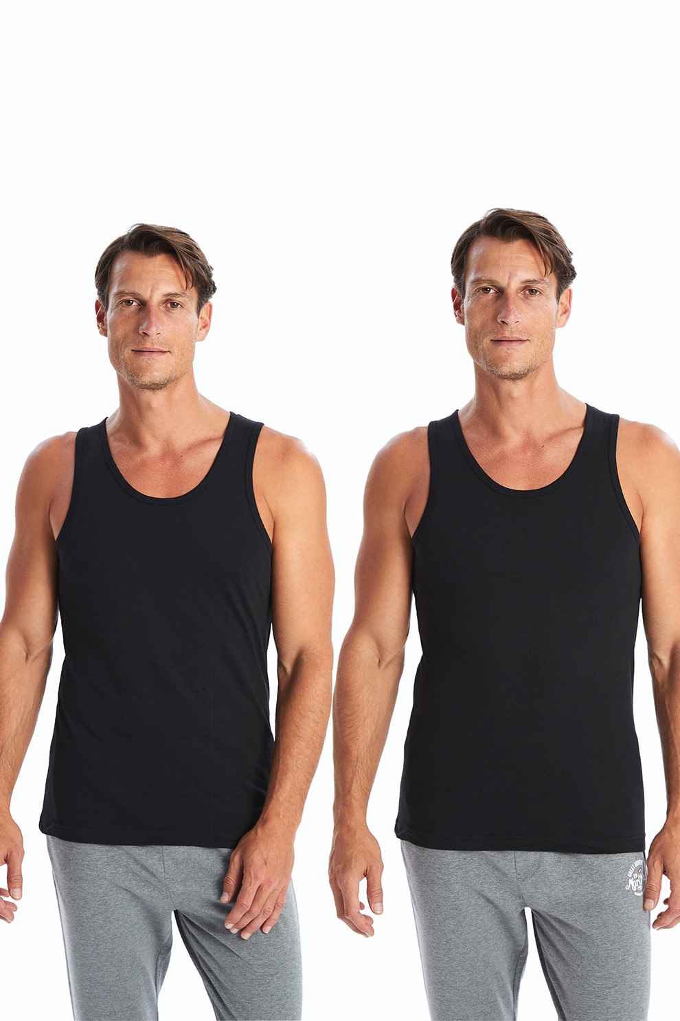 LC WAIKIKI, Set de topuri uni de bumbac - 2 piese, Negru, S - eMAG.ro