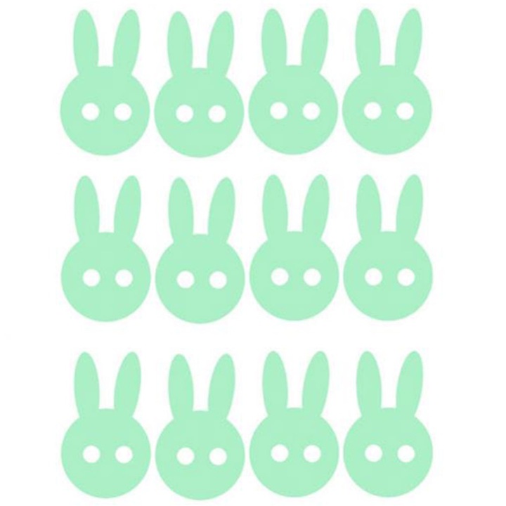 Világító fali matrica, Mmgoqqt, nyulak, környezetbarát anyag, 30x45cm