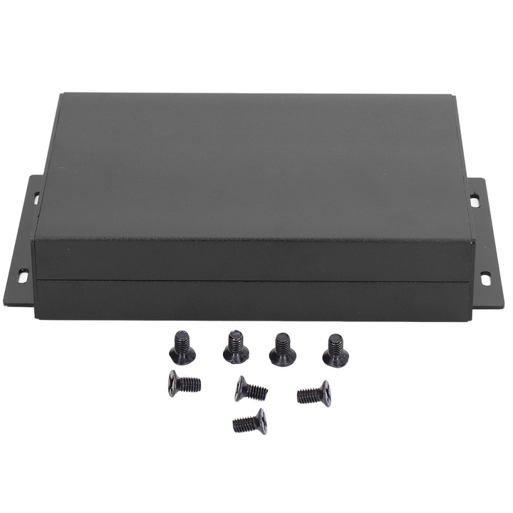 Cutie electrica din aluminiu Enforose, neagra, 33x114x150mm, set 2 bucati