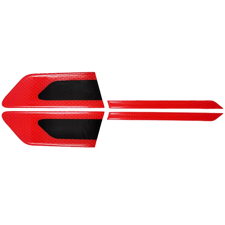 2 db fényvisszaverő AUTO matrica készlet, Gyors felhelyezés, Univerzális matrica, 30 x 5 cm, piros, EALMEU