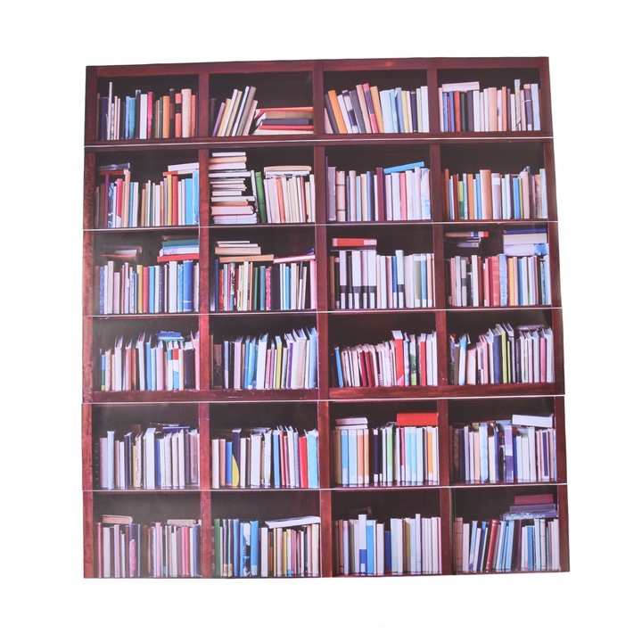 6 db 3D dekoratív matrica lépcsőre, Jormftte, PVC, öntapadós, 100x18cm, polc mintás