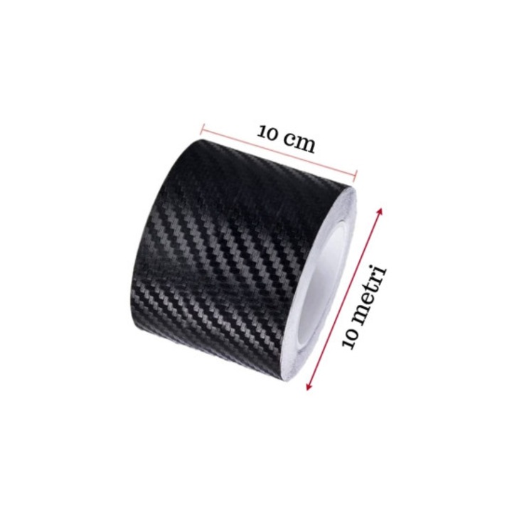 Rola de film autoadeziv 5D carbon pentru protectie bandouri sau praguri 10cmx5m